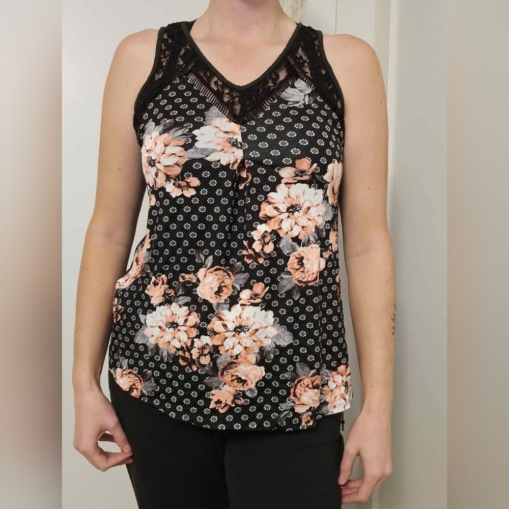 Warehouse One Women's Lace Floral Tank Top